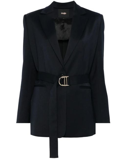 Maje Black Belted Blazer