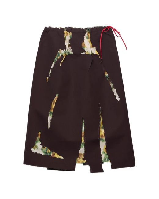 Prada Purple Bonded Gabardine Skirt With Devoré Effect
