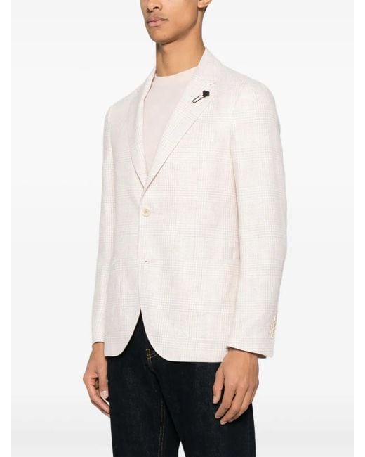 Lardini White Checked Blazer for men