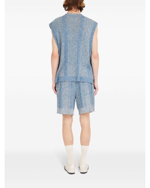 Maison Margiela Blue Knitted Tank Top for men