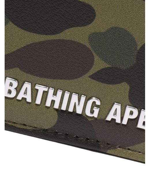 A Bathing Ape Gray Mini 1St Camo Camouflage-Print Wallet for men