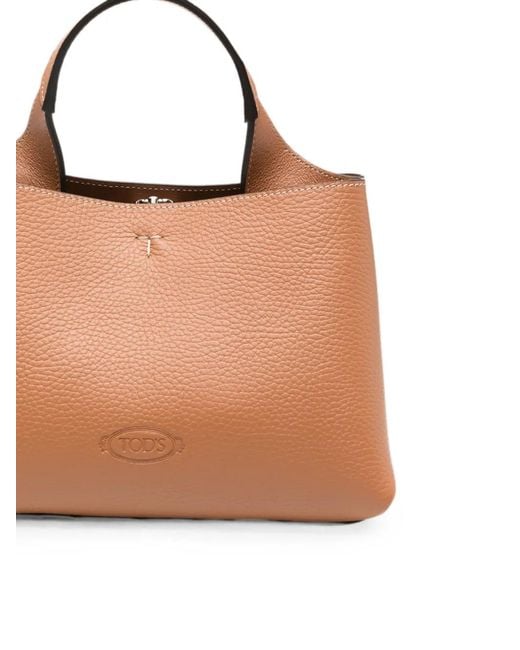 Tod's Brown T Timeless Micro Leather Handbag