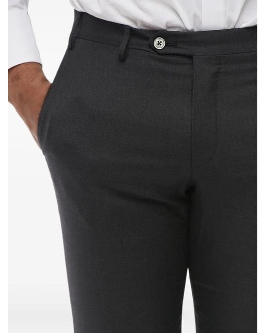 Corneliani Black Leader Virgin-Wool Trousers for men