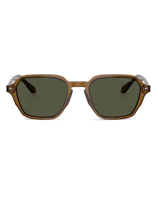 Giorgio Armani Green Rectangle-Frame Sunglasses for men