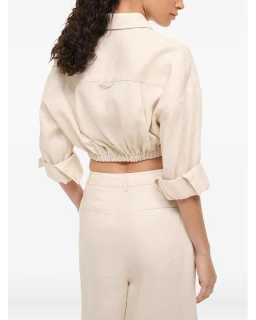 Staud Natural Lisa Linen Blouse