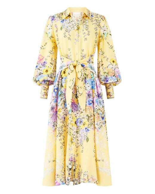 Camilla Metallic Darling Buds Midi Shirt Dress