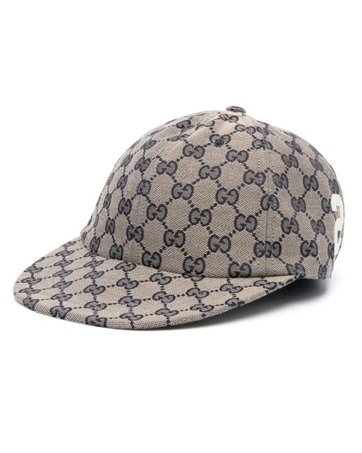 Gucci Gray GG-Supreme Canvas Baseball Hat