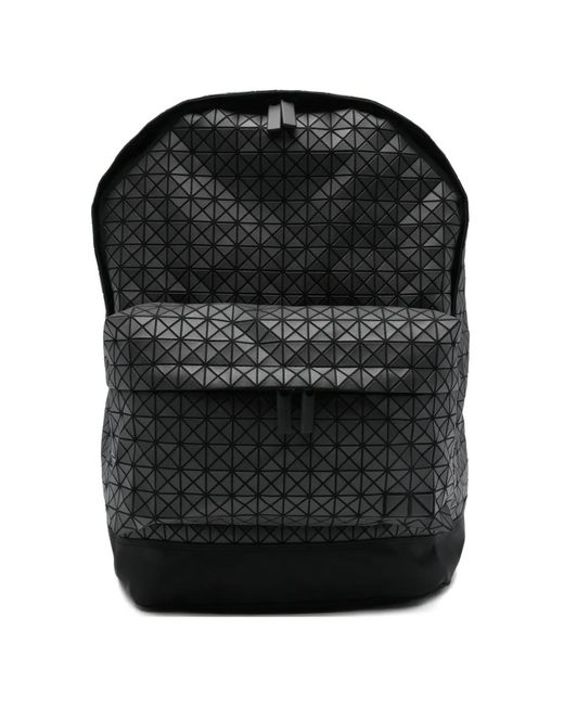 Issey Miyake メンズ ブラック ジオメトリックパターン バックパック 