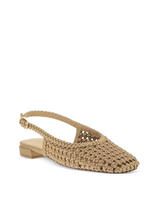 Stuart Weitzman Natural Marina Woven Slingback Ballet Flats