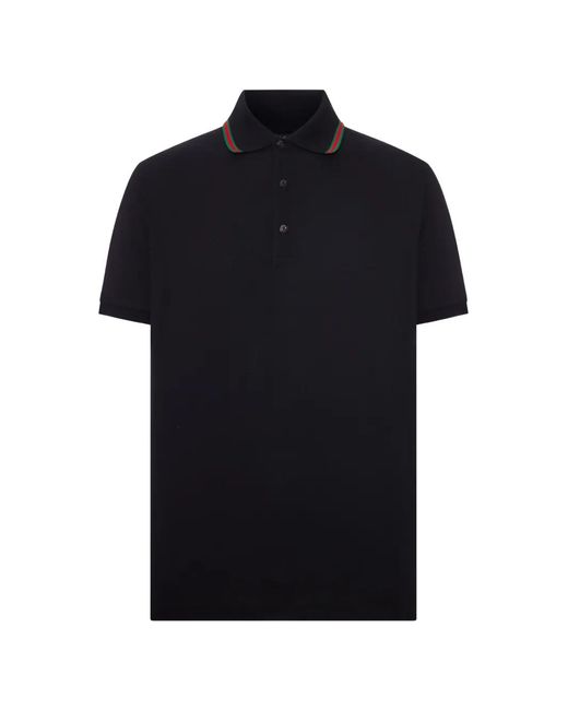 Gucci Black Cotton Polo Shirt for men