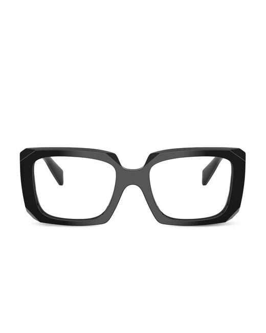 Prada Black Geometric-Frame Glasses