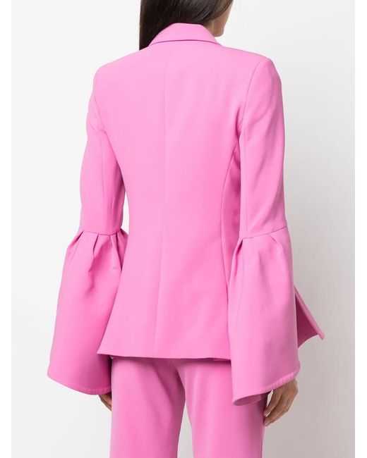 Prabal Gurung Pink Slit-Sleeve Single-Breasted Blazer