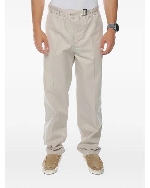 Emporio Armani Natural Belted Straight-Leg Trousers for men