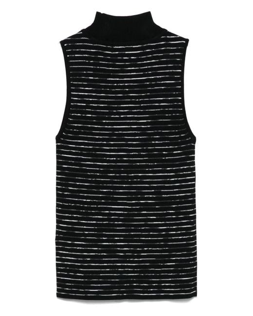 DKNY Black Ribbed-Knit Top