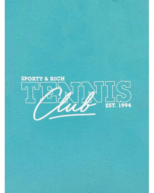 Sporty & Rich Blue 80S Tennis Club Cotton Sweatshirt