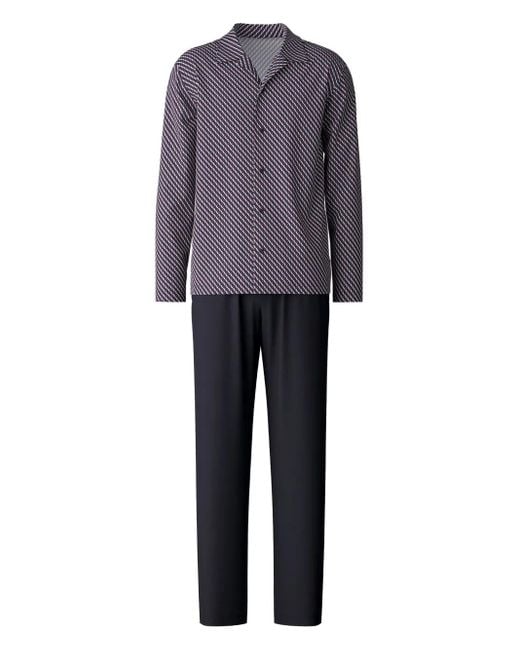 Calida Gray Geometric-Print Pyjamas for men