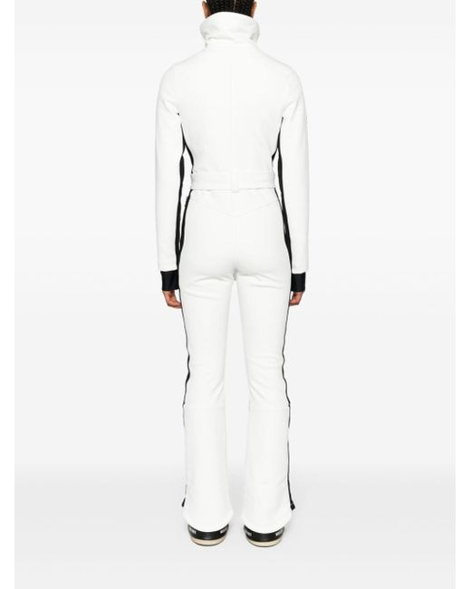 CORDOVA White And Black Otb Logo-patch Belted Ski Suit