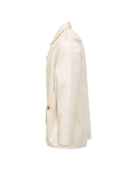 Universal Overall White Patch-Detail Shirt Jacket for men