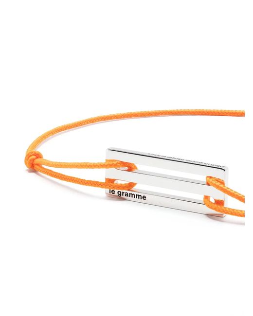Le Gramme White "Bracelet 2,5G En Corde À Breloque En Argent Sterling"