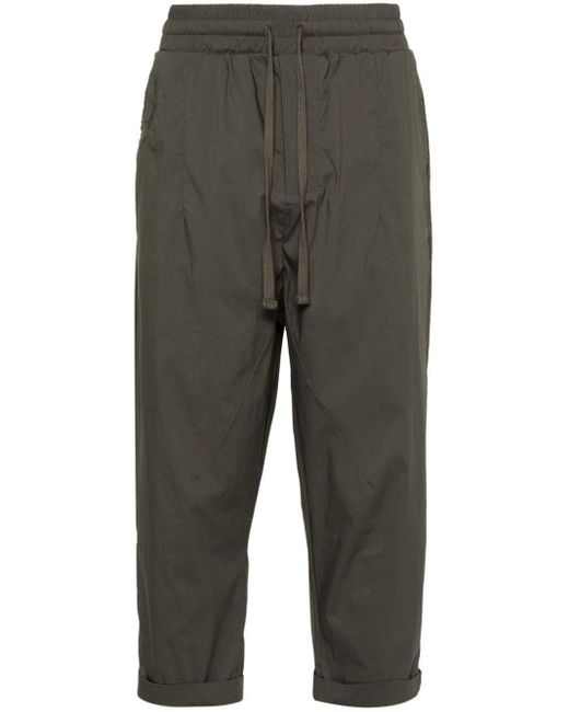 Thom Krom Gray Elasticated-waist Cropped Trousers for men