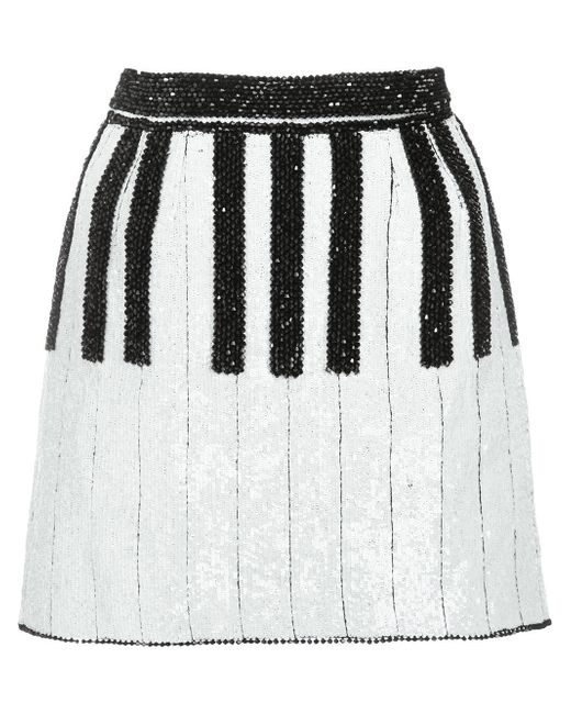 Dolce & Gabbana White Short Piano Skirt