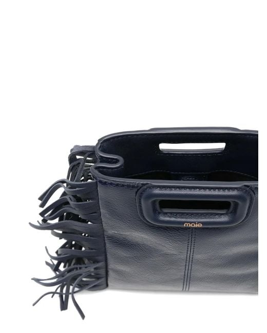 Maje Blue Naplak Leather M Mini Bag