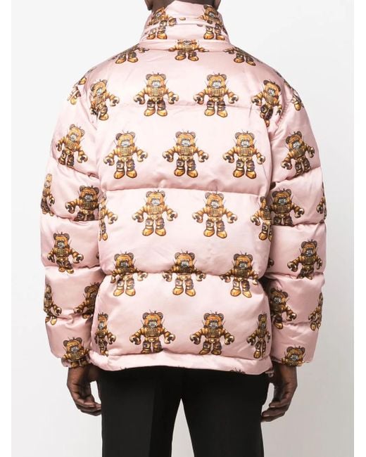 Moschino Gefütterter Mantel Mit Grafischem Print in Pink für Herren