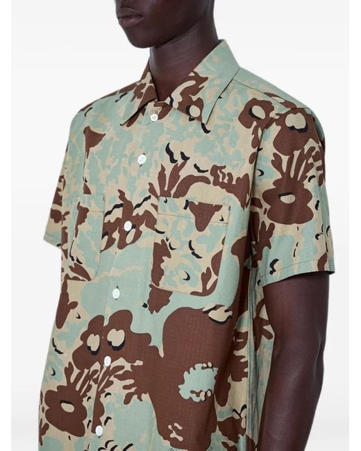 NOMARHYTHM Gray Camouflage-Print Short-Sleeve Shirt for men