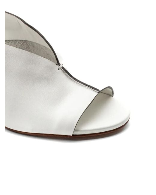 Roberto Del Carlo White Open-Toe Leather Sandals