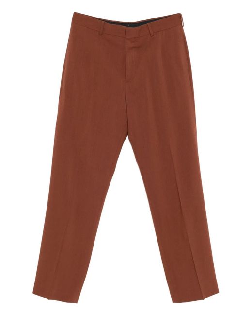 Paul Smith Brown Wool Straight-Leg Trousers for men