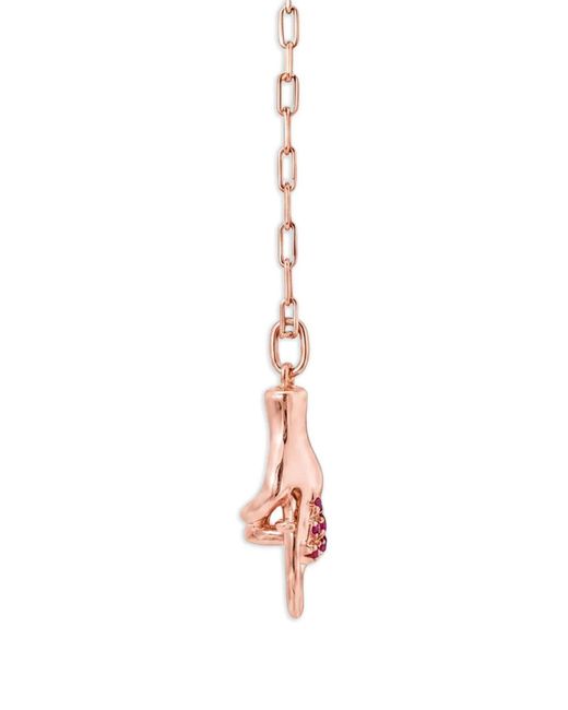 Di Volpe White Mano Cornuto Ruby Pendant