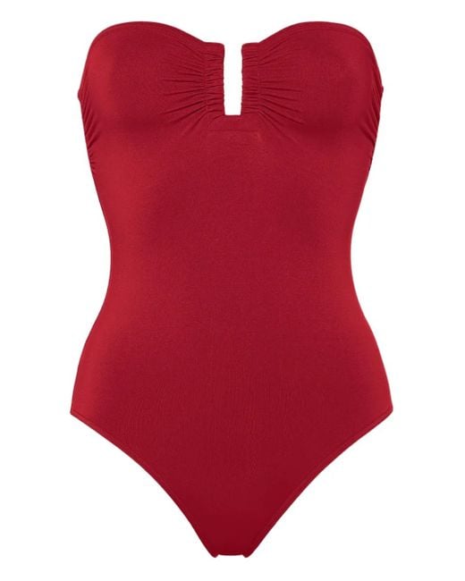 Eres Red Cassiopée Bustier-Neck Swimsuit