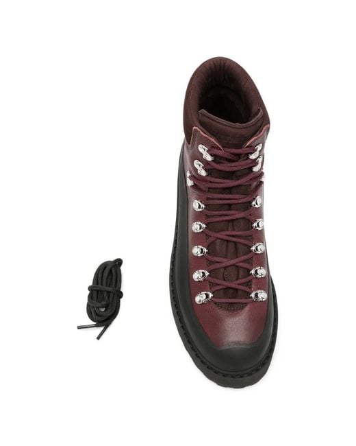 Diemme Brown Bottines Lacées À Empiècements Contrastants for men