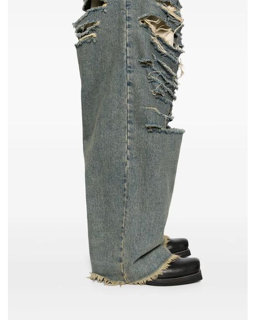 424 Gray Ripped Jeans for men