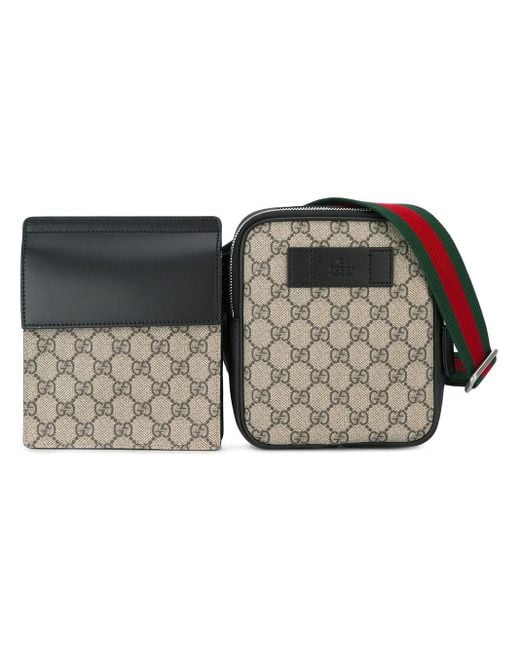 Gucci Multicolor - Double Pouch Bum Bag - Men - Calf Leather/canvas - One Size for men