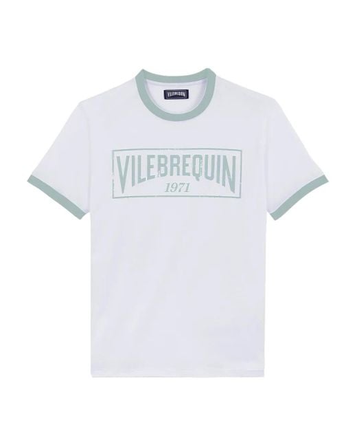 Vilebrequin White Logo-Print Crew-Neck T-Shirt for men