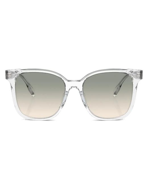 Tory Burch Gray Logo-Plaque Oversize-Frame Sunglasses