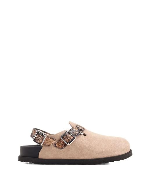 Birkenstock Pink Tokio Cazador Snakeskin-Effect Mules for men