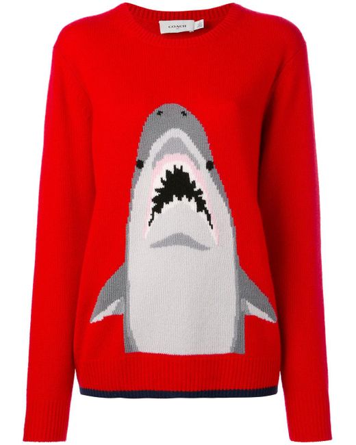 COACH Red Shark Sweater