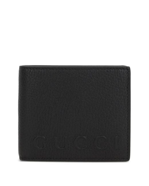 Gucci Black Logo-Embossed Leather Wallet for men