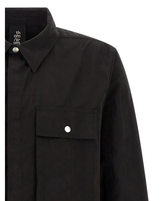 Thom Krom Black Snap-Button Pocket Shirt for men