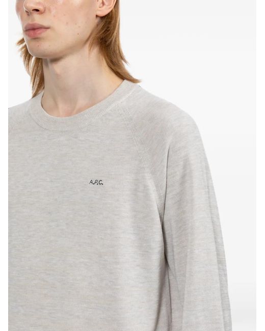 A.P.C. White Pull À Logo Imprimé Et Manches Raglan for men