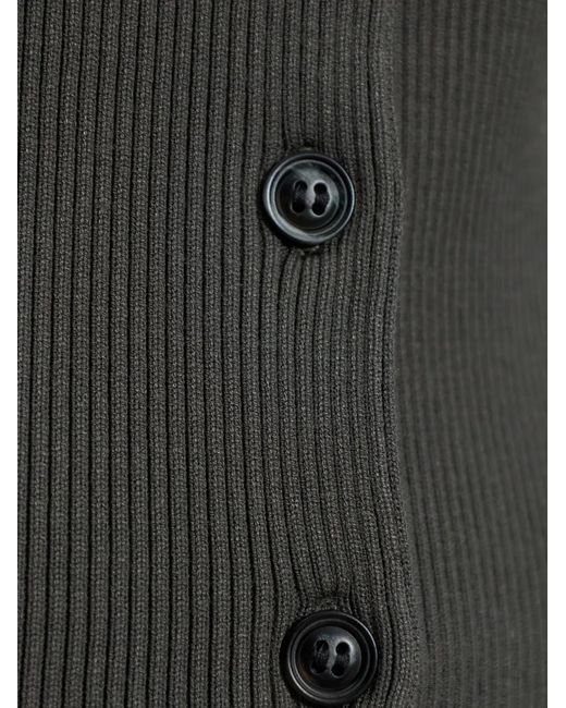 Samsøe & Samsøe Gray Saane Ribbed-Knit Cardigan
