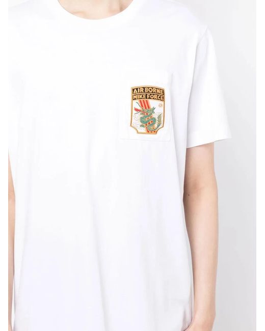 Maharishi White Airborne Mike Force Crewneck T-Shirt for men