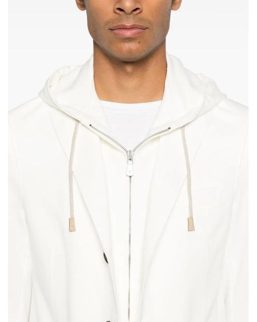 Eleventy White Layered-Effect Blazer for men