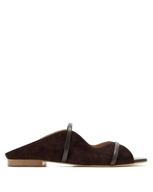 Malone Souliers Norah レザートリム スエードミュール Brown