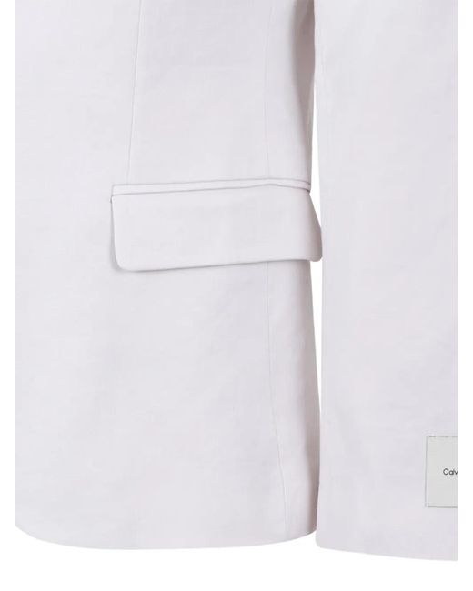 Calvin Klein White Notched-Lapel Single-Breasted Blazer for men