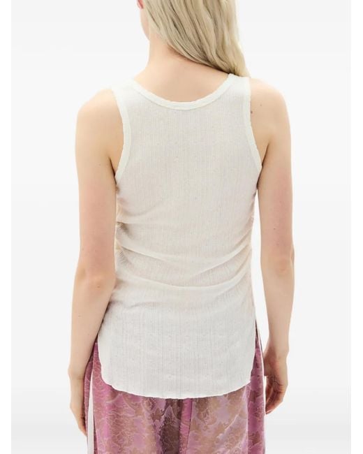 Ann Demeulemeester White Mara Jacquard Tank Top