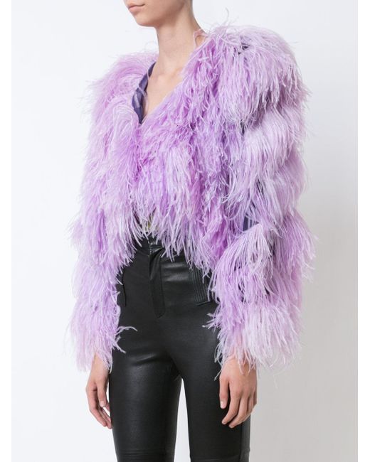 Purple store feather jacket