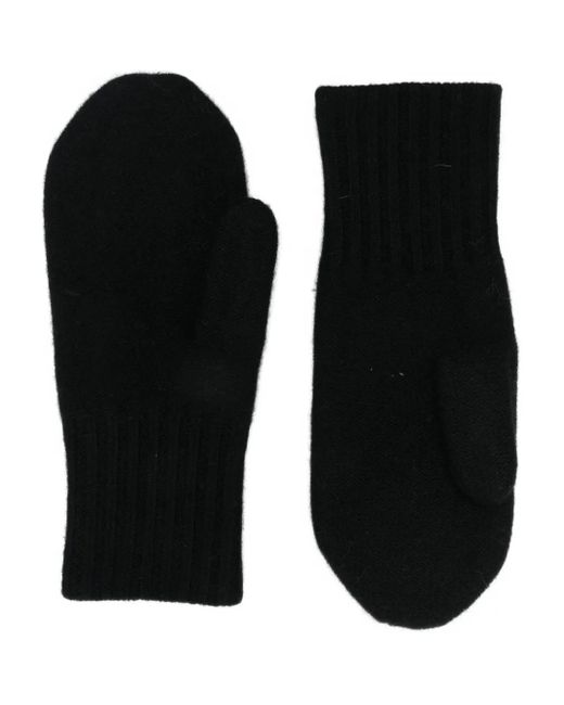 Liska Black Ribbed Gloves